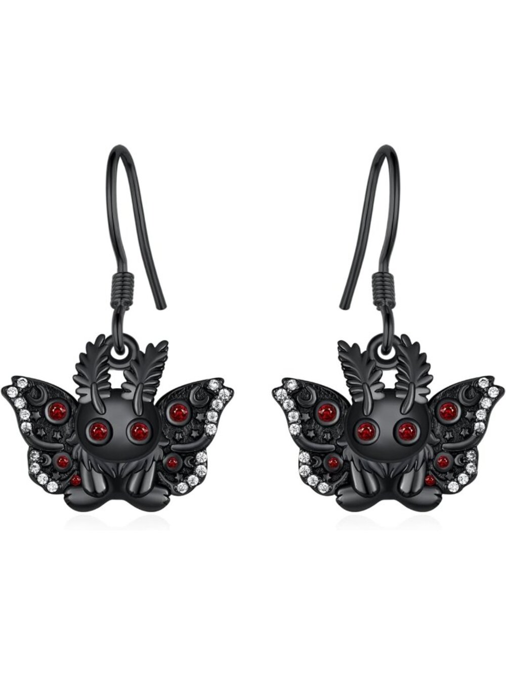 Spooky Moth Earrings - 925 Sterling Silver Insect Jewelry for Halloween, Witchy